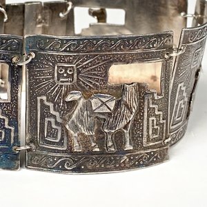 Brazalete Peruano de Plata con Diseños Incas - imagen 4