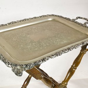 Mesita Plegable Vintage con Bandeja "Old Sheffield" Labrada - imagen 3