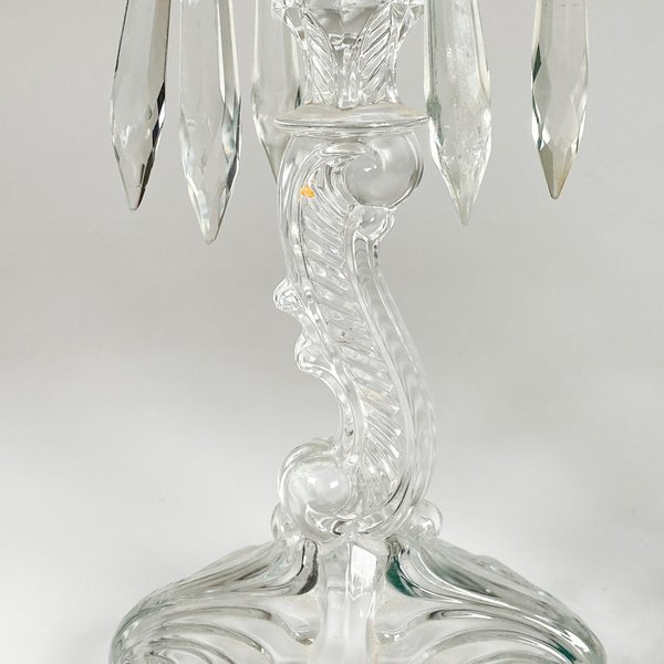 Candeleros en cristal tallados con caireles lagrimas - imagen 3