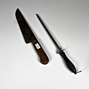 Cuchilla de Acero con Chaira Antigua - imagen 2