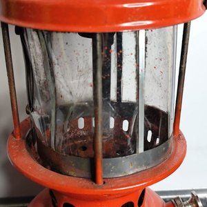 Farol Antiguo Grande Naranja con Vidrio - imagen 5