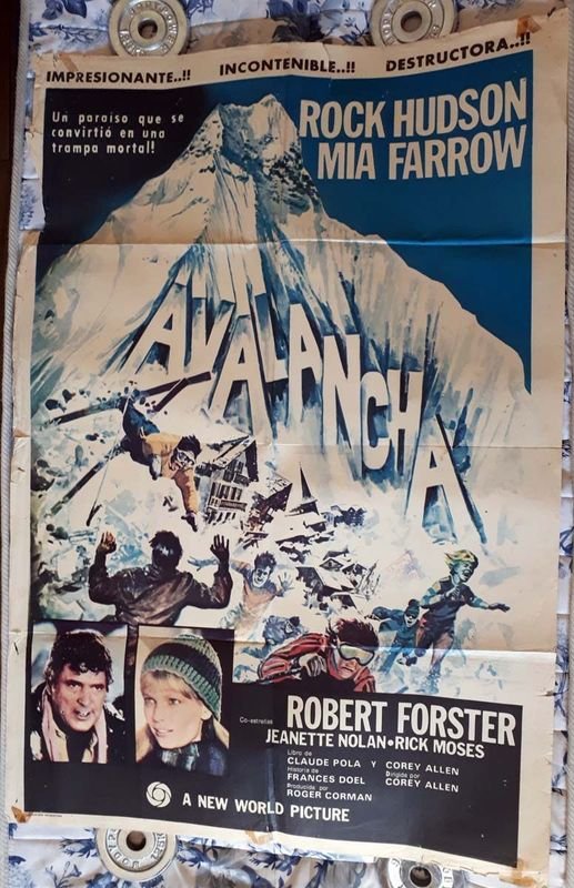 Poster Original "Avalancha" (1978) con Rock Hudson y Mia Farrow