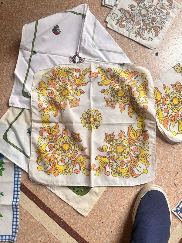 Lote de servilletas antiguos francesas - Colección de toallas y serviettes - imagen 2