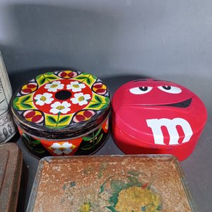 Lote de 6 latas antiguas y decorativas - imagen 6