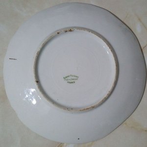 Plato Decorativo Antiguo Porcelana Limoges Albert Pillivuyt Castillo Pintado - imagen 4