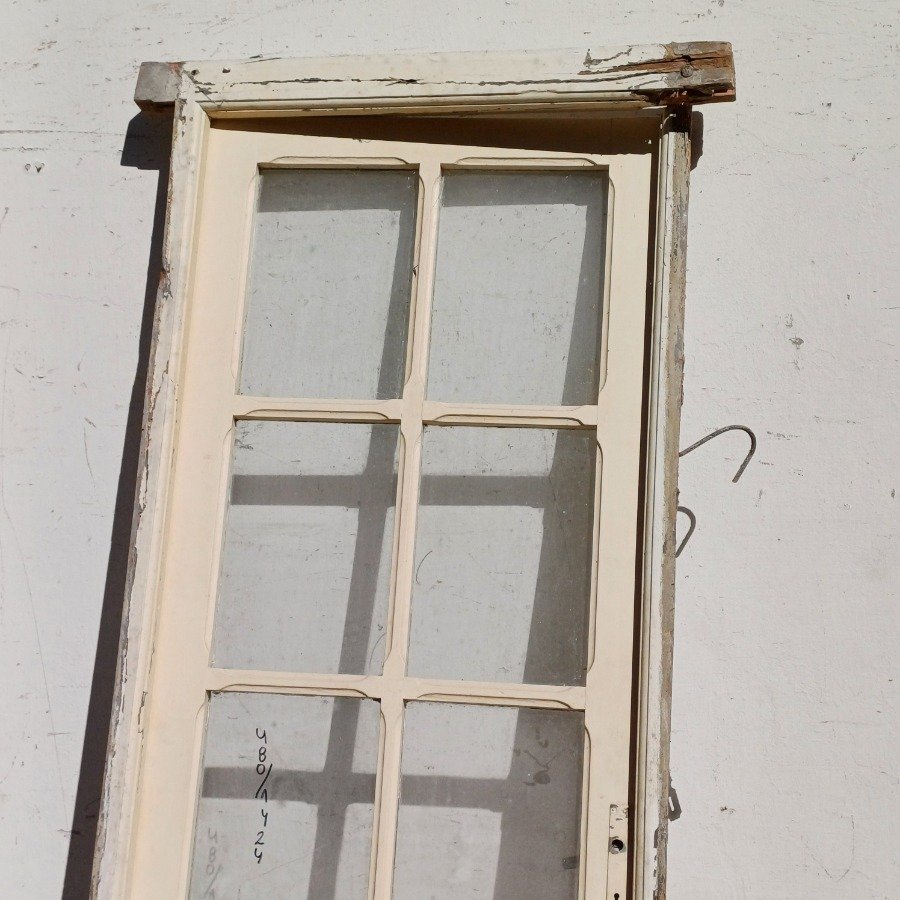 Puerta colonial en cedro con vidrios y marco de pinotea - imagen 6
