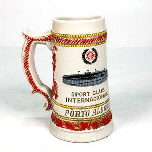 Jarra Cerveza Porcelana "Sport Club Internacional" Brasil 18cm - imagen 2