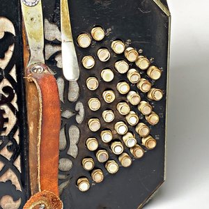 Bandoneón Alemán Alfred Arnold Campos con Estuche de Madera y Nacarado - imagen 5
