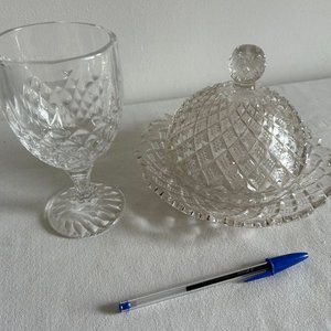 Caramelera y Copa de Cristal Tallado - imagen 2