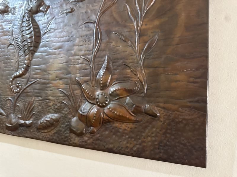 Cuadro en cobre con fauna marina en relieve - imagen 4