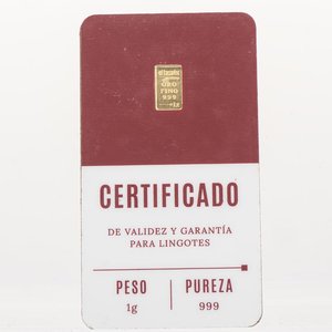 Lingote de Oro Fino 999 de 1 gramo - El Tasador Joyería - imagen 4