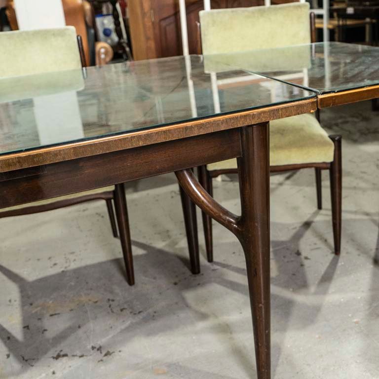 Mesa de comedor danesa con sillas tapizadas - imagen 3