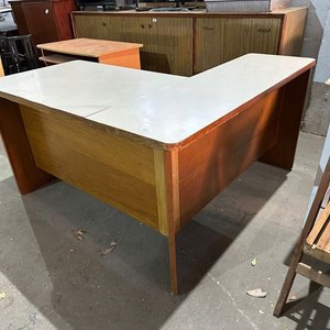 Escritorio Esquinero Madera y Melamina Blanco - imagen 3