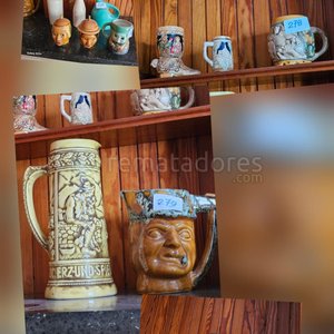 Lote anterior: Jarras de cerveza antiguas de cerámica y porcelana