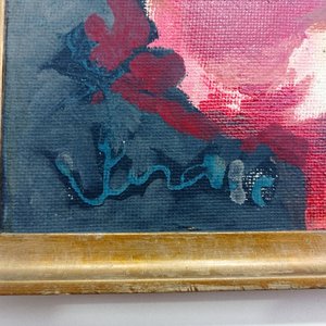 Óleo Abstracto Firmado Julio Verdie (1900-1988) con Marco Dorado - imagen 5
