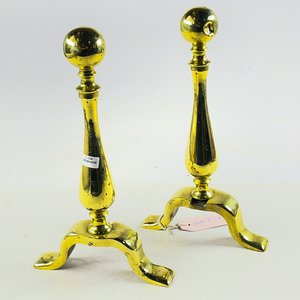 Par de Mordillos de Bronce con Bola Superior - imagen 1