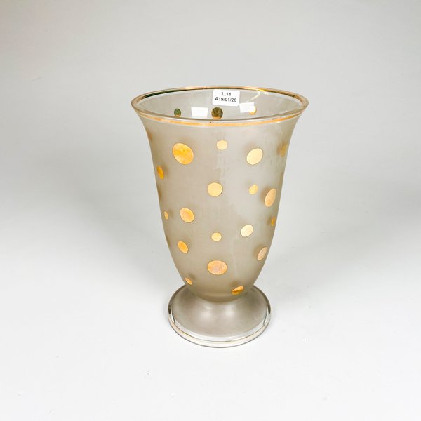 Florero en cristal y realces en oro, alto 22cm. - imagen 1