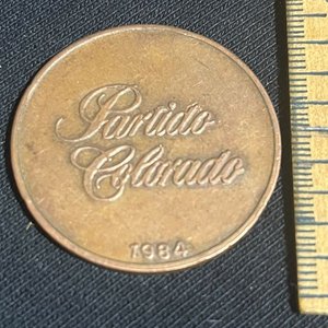 Medalla Batlle y Ordóñez Partido Colorado 1984 en Cobre - imagen 2