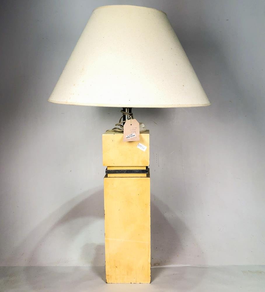 Lámpara de Mesa Vintage Madera y Metal con Pantalla Grande