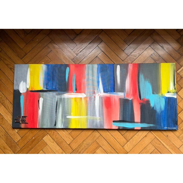 Pintura "Composición Abstracta" de María Fernanda Pérez en Acrílico y Collage