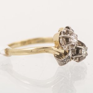 Anillo Oro 18k con Brillantes y Detalles Florales - imagen 2