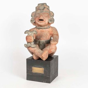 Lote siguiente: Escultura de Deidad Azteca Antigua - 23x53 cm