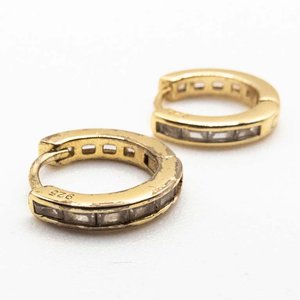 Arillos de Plata 925 con Baño de Oro y Piedras - imagen 2