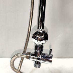 Barra de Ducha Cromada con Cabezal Cuadrado y Ducha Teléfono - imagen 5