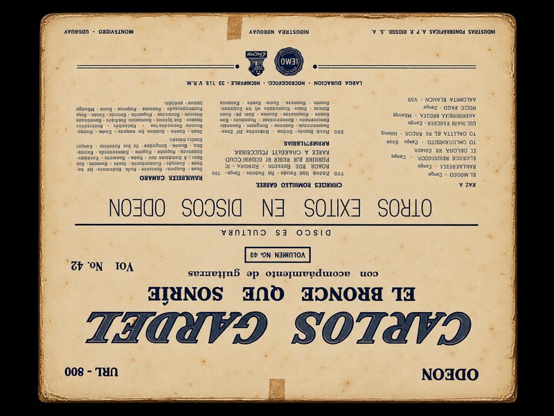 Vinilo Carlos Gardel "El Bronce Que Sonríe" Vol. 42 Odeón Arg 1964