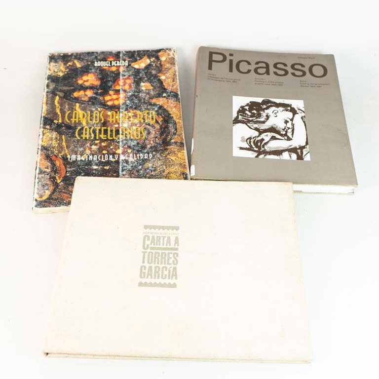 Lote de 3 Libros de Arte: Picasso, Cartas a Torres García y Raquel Pereda