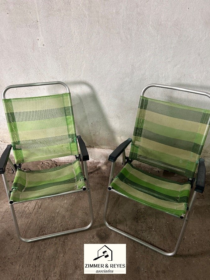 Par de Sillas de Playa Altas Plegables con Estructura de Aluminio