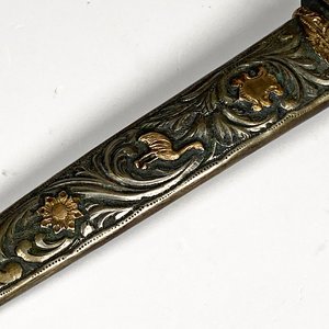 Cuchillo Criollo con Vaina de Platería y Oro - imagen 5
