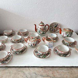 Juego de Café de Porcelana con Decoración Oriental (29 Piezas) - imagen 3