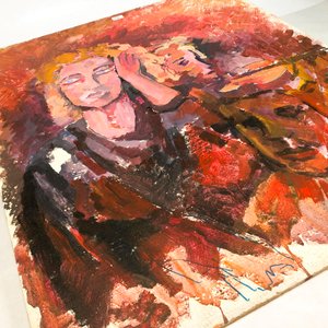 Cuadro al Óleo sobre Tabla: Motivo Rostros, 70 x 60 cm - imagen 2