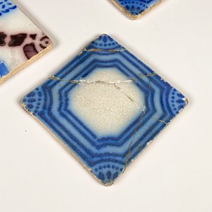 Cuatro Azulejos Antiguos "Naufragio Solís" Restaurados - imagen 3