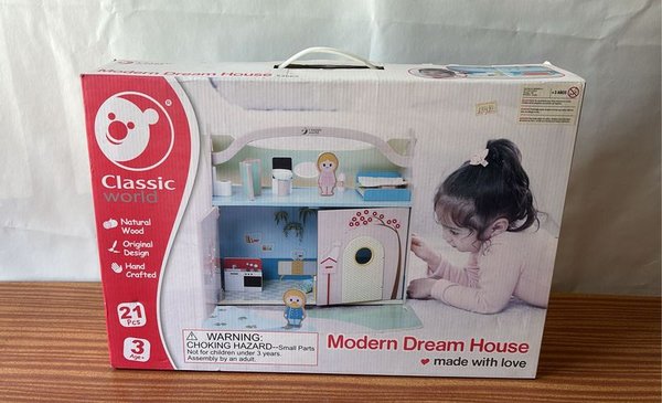 Casa de muñecas completa con accesorios y estilo clásico - imagen 1