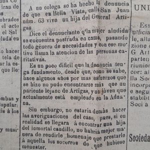 Diario "El Paysandú" del 18 de Julio de 1894: Contenido sobre Artigas y comentario inédito de su hija - imagen 5