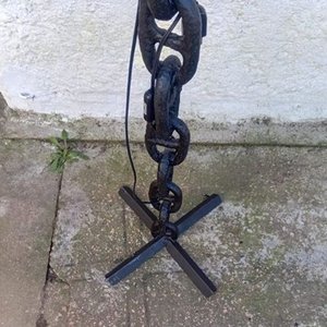 Lámpara de Pie Artesanal con Cadena de Barco Negra - imagen 6