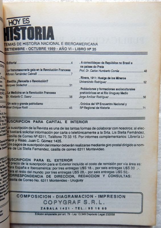 Revista Hoy Es Historia, un periódico de Uruguay del año 1989 - imagen 2