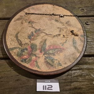 Icono Religioso Antiguo Sagrado Corazón de Jesús en Relieve con Marco Circular - imagen 2