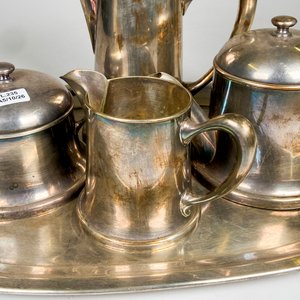 Juego de Té y Café Christofle en Metal Plateado con Bandeja Oval - imagen 3