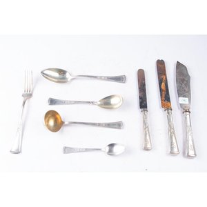 Set de 38 Cubiertos de Plata 800 con Hojas Oxidadas - imagen 2