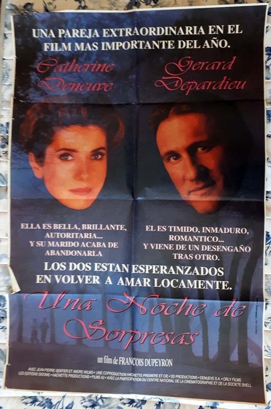 Poster Original "Una Noche de Sorpresas" con Catherine Deneuve y Gérard Depardieu (1988)