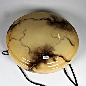 Plafon de Vidrio Opalino con Cadenas y Hilos de Bronce - imagen 3