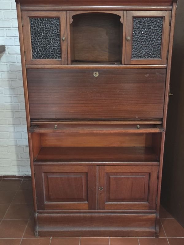 Biblioteca Americana tipo Thompson con secretaire y Globo Wernicke principios de siglo XIX - imagen 7