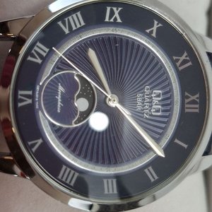 Reloj Pulsera Q&Q Moonphase Cuadrante Azul Correa Texturizada - imagen 2