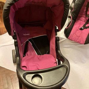 Cochecito de Bebé Infanti con Huevito Travel System Rosa y Negro - imagen 1