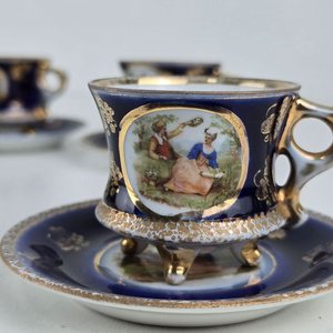 Juego de 6 Tazas de Té o Café con Diseño Romántico y Bordes Dorados - imagen 5