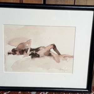 Acuarela de Álvaro Amengual: Figura Humana Reclinada - imagen 1