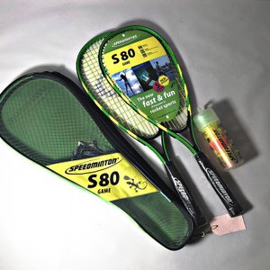 Juego de 2 Raquetas de Bádminton Speedminton S80 con Volantes y Estuche - imagen 2